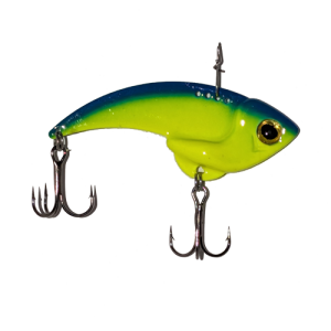 The Binsky Chartreuse and Blue Back Blade Bait is designed to produce extreme sensitivity and feel