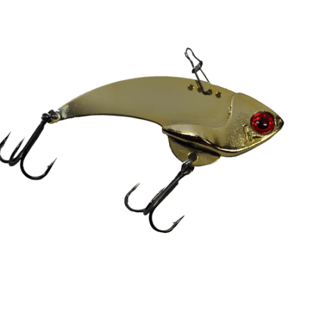 Binsky Gold Flash Blade Bait has a realistic shad design.